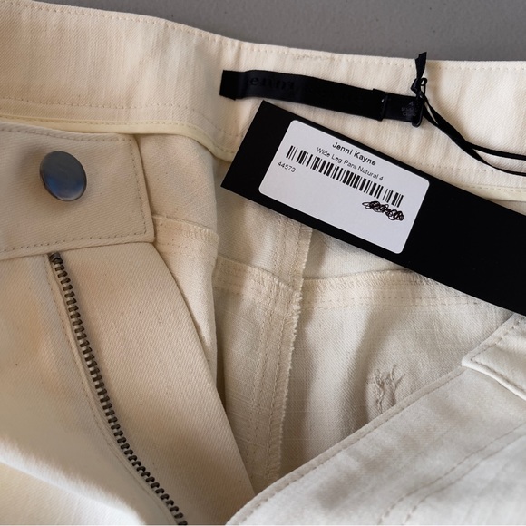 Jenni Kayne 4 High Rise Wide Leg Jeans In Natural NWT Neutral Minimalist Crop - Picture 12 of 12
